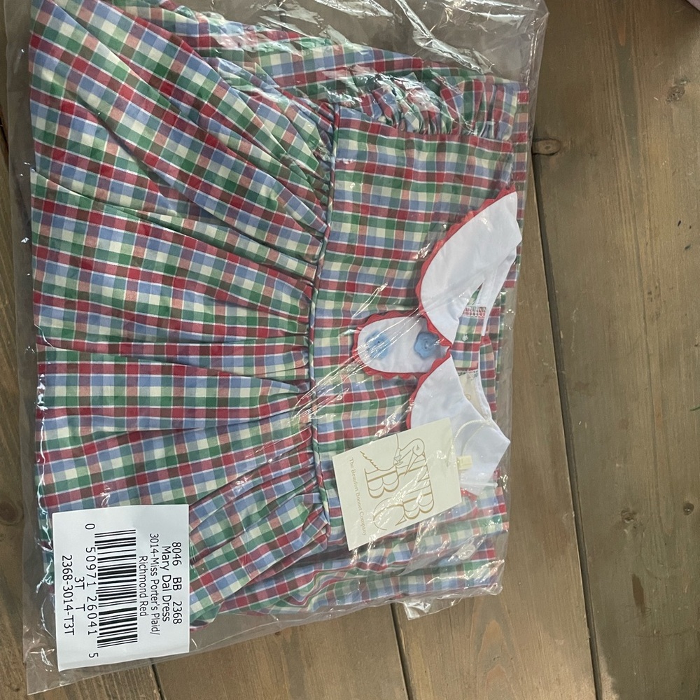 NWT TBBC Plaid Dress with White Collar and bloomers